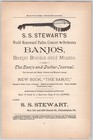 1889 S s  Stewart s Banjos Philadelphia Pa Banjo Books Guitar Journal Print Ad