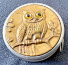 Vintage Sewing Owl Measuring Tape - Marked Germany - 1 1 2  Round