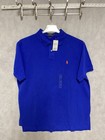 Nwt Polo Ralph Lauren Polo Shirt Men 2xl  fits Like L   Blue Pique Custom Fit