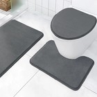 3 Pcs Memory Foam Bathroom Rug Absorbent Bath Mat Set Small Large Contour Rug