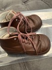 Vintage Brown Leather Toddler Baby Boots High Top Wingtip Perforated Shoes