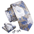 Paisley Silk Tie Set With Pocket Square And Cufflinks For Men