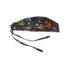 Bicycles On Black  Tie Back Scrub Hat   Cap 100  Cotton Surgical Medical Hat