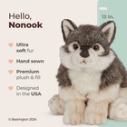 Nanook Plush Stuffed Animal Gray Wolf  13 Inches  For Ages 3-14