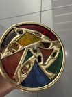 Vintage Brass 8    Kaleidoscope Dual Wheel Faux Jewels Double Wheel