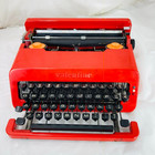 Olivetti Valentine Typewriter Red With Case Rare Collectible Made In Italy Used