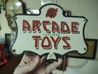 Vintage Arcade Cast Iron Toys Dealer Porcelain Metal Sign Taxi Truck Car Gas Oil