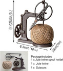 520057 Sewing Machine Jute Twine Ball String And Scissors Holder Set  Vintage In