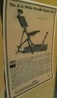 1895 Ss White Portable Dental Chair  40 Dentist Doctor Orthodontist Rare Ad New