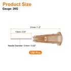 150pcs 0 5  26g Blunt Tip Dispensing Needles Liquid Dispenser For Glue Brown