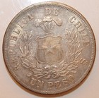 1874 Chile Un Peso Coin