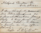 Milford Center Oh 1881 Antique Character Reference Letter School Teacher Amrine