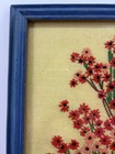 Vtg 70 s Crewel Embroidered Flowers Wood Framed 13x16 Boho Wall Art Cottage Core