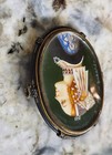 Vintage Italian Hand Painted Beautiful Signed 800 Silver Portrait Pin Or Pendant