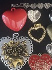 Vintage-now Hearts Valentine Pendant Charms Craft Jewelry Making Lot 6
