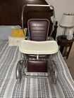 Vintage Mcm 1970   s Baby Stroller Silver Fenders Collapsible Adjustable Carriage