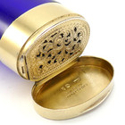 C1893  Sampson Mordan Antique 19thc Silver Gilt Blue Scent Bottle Vinaigrette