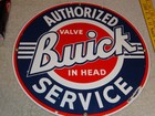 Vintage Buick Valve In Head Service 11 75  Porcelain Metal Gasoline Oil Car Sign