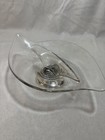 Vtg Sterling Silver Glass Compote Unweighted Silver Base Art Deco 1910 Euc