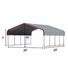20x20 Ft Heavy-duty Steel Carport For Car Boat wind Snow Resistant