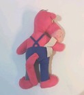 Pink Panther 1980 Plush 23  Stuffed Animal Vintage Mighty Star Blue Overalls