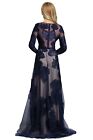 Special Occasion Formal Sheer Embroidery Floral Long Evening Gown Prom Dress