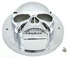 Up Skull Light Cover For 4  Round Flat Tail Light Chrome Plastic 2 Hole  34005