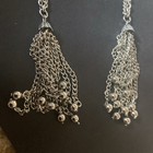 Chain Belt Silver Tone 57    Long Wi Tassel Ends  1970s