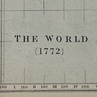 Antique Map Of The World In 1772  printed 1914  8 25   x6 5   