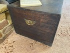 Old Antique Pine Chest  Vintage Wooden Storage Trunk  Blanket Box  Coffee Table 