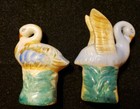 50s Vintage Handpainted Porcelain Tropical Birds Salt   Pepper Shakers Japan