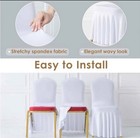 100pcs White Pleated Skirt Spandex Chair Cover