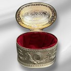 Vintage Jewelry Trinket  Casket Box Victorian Style Velvet Silver Plated