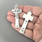 3 Pc Celtic Irish Penal Rosary Crucifix   2  Silver Cross   Italian Rosary Parts