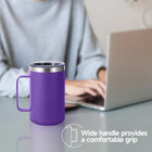 16oz Insulated Coffee Mug With Lid And Straw  Stainless Steel Travel Mugs With H