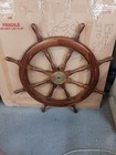 Stunning Authentic 36  Inch Wood   Brass Sail Boat 8 Spoke Ships Wheel  
