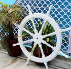 12  White Wooden Ship Wheel     Nautical Wall Decor  Halloween Party Prop  Vintage