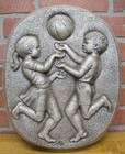 Girl Boy Basketball Vintage Sports Plaque High Relief Raised Design Cast Metal