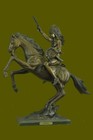 American Indian Chief With Gun Riding Horse Bronze Sculpture Original Artwork Nr