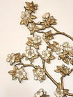 Large Vintage Burwood Dogwood Branch  4208 Plastic Wall Decor Gold White Floral