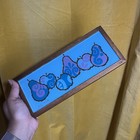 Vintage 60s Mcm Georges Briard Trivet Wood    Glass Turquoise Apples Pears Gold