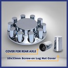 Chrome Cylinder Front Axle Wheel Cover With Hub Cap 33mm Lug Nuts For Semi Truck