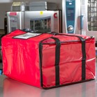 6 Pack 20  X 20  X 12  Red Vinyl Insulated 16    18  Pizza Food Delivery Bag 