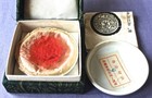Vintage Chinese Blue And White Ceramic Writer Ink Box - Red Color