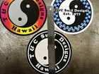 T c Sticker Town Country Surfboards 3 Sticker Set 8    Xl Surfboard Size Lost Surf