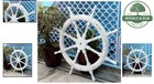 24   Antique White Wooden Ship Wheel - Stunning Nautical Wall Decoration