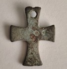 Ancient Byzantine Bronze Cross Pendant 700-1000 Ad
