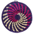 Purple   Pink Ugandan Spiral Basket Small African Large Hole Handmade