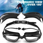 Adult Swimming Goggles Anti-fog Swim Glasses Uv Protection   Ear Plug No Leaking