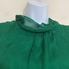 Vintage Sleeveless Green Dress Women Xl Silk Mock Tie Neck Event Resort Soft Y2k